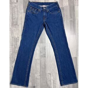 True Religion Billy Bootcut Jeans Women 28 Made in USA Flap Pocket Medium Wash